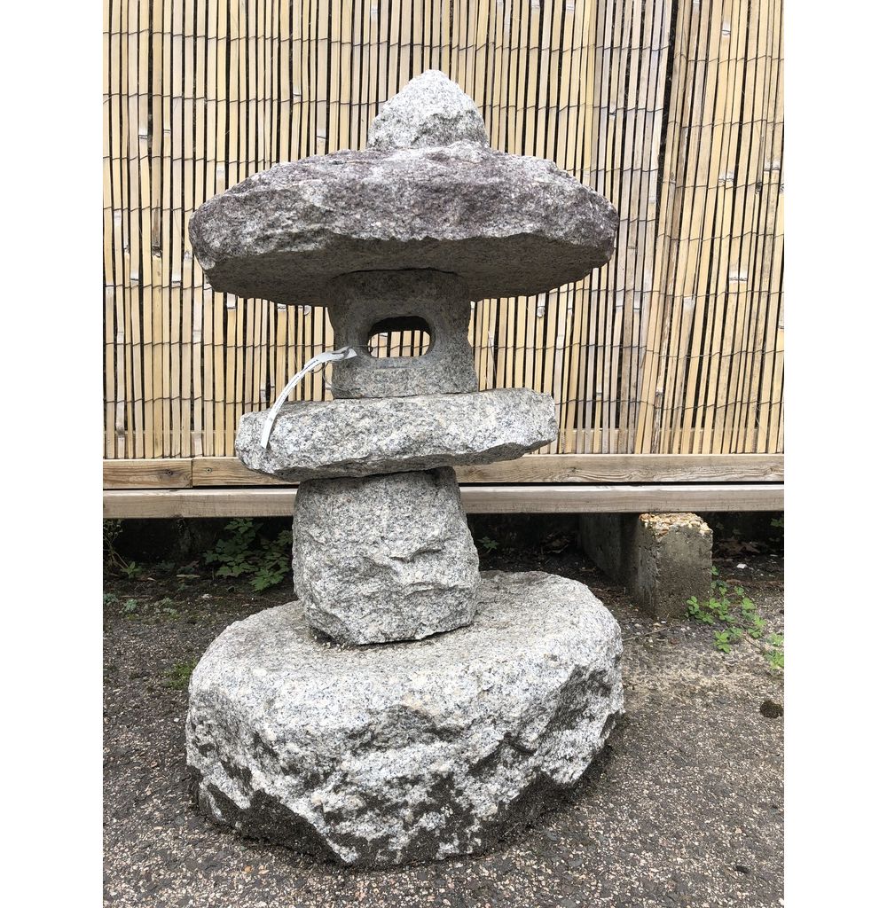 Traditional Miyoishi Japanese Granite Lantern