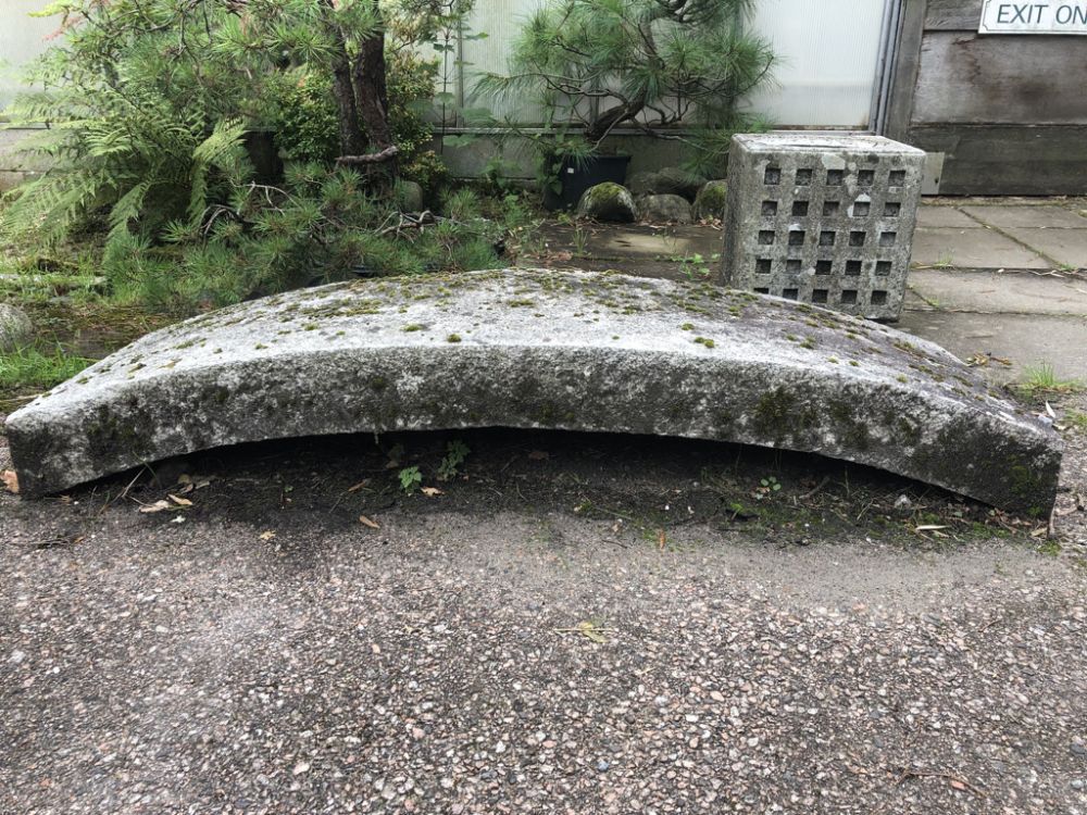 Traditional Japanese Garden Granite Bridge. 