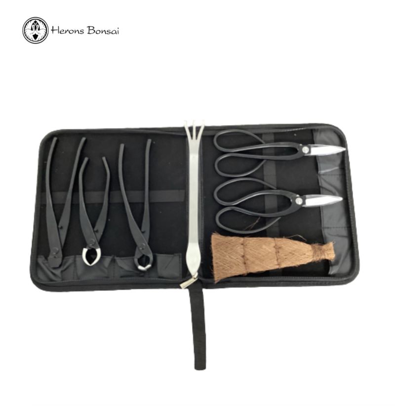 Herons Branded 7 Piece Bonsai Tool kit | Carbon Steel
