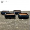4 x Small Blue Bonsai Pots (11cm)