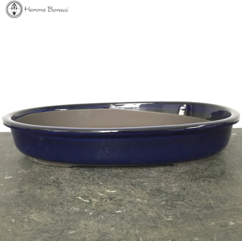 Blue Oval Ceramic Bonsai Pot (31cm)