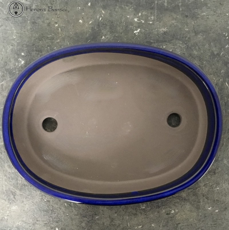 Blue Oval Ceramic Bonsai Pot (31cm)
