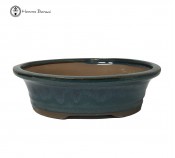 Blue Oval Ceramic Bonsai Pot (21cm)
