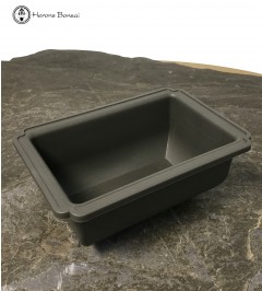 small shallow rectangle plastic bonsai pot
