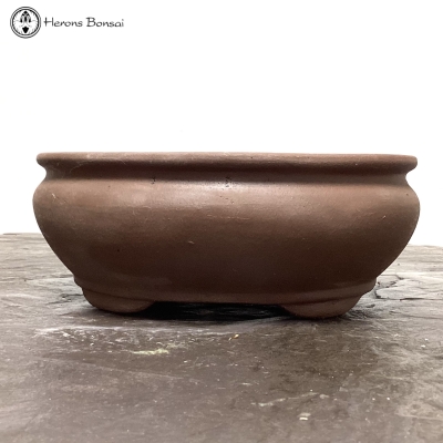 unglazed incurve ceramic bonsai pot (20cm)
