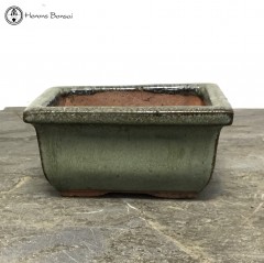 Small Green Rectangle Bonsai Pot (10cm) | USED