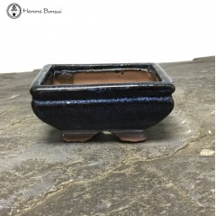 Small Blue Rectangle Bonsai Pot (11cm) | USED