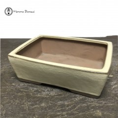 Cream Rectangle Ceramic Bonsai Pot (24cm)