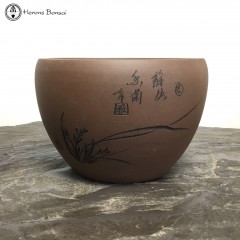 Unglazed Round Ceramic Bonsai Pot (20cm)