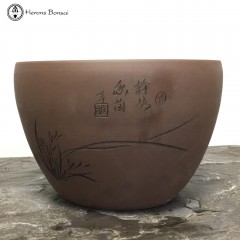 Unglazed Round Ceramic Bonsai Pot (26cm)