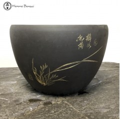 Unglazed Round Ceramic Bonsai Pot (26cm)