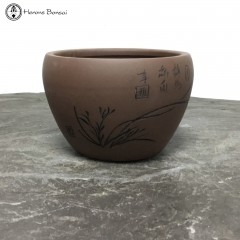 Unglazed Round Ceramic Bonsai Pot (15cm)