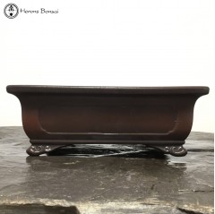 Tokoname Ceramic Bonsai Pot 25cm | Deep Red Unglazed