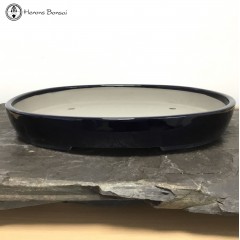 Dark Blue Glazed Oval Tokoname Bonsai Pot (46cm)