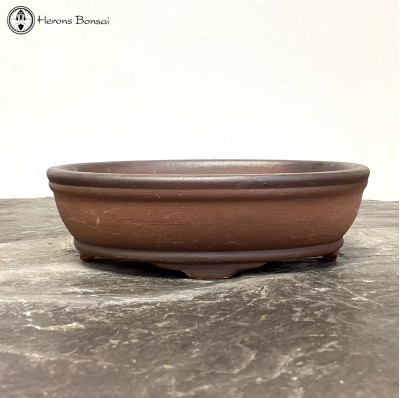 Unglazed Two Tone Oval Bonsai Pot (15.5cm)