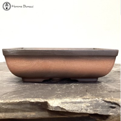 Unglazed Two Tone Rectangle Bonsai Pot (22.5cm)