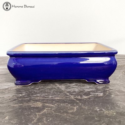 Blue Glazed Bonsai Pot (24cm)