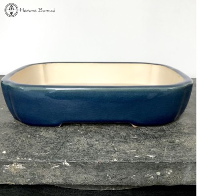 Blue Irregular Crackle Glaze Bonsai Pot (26cm)