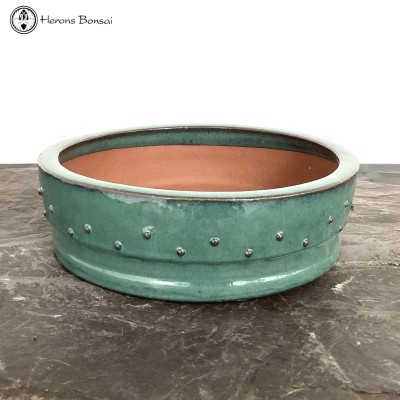Green Glazed Drum Pot (30cm)